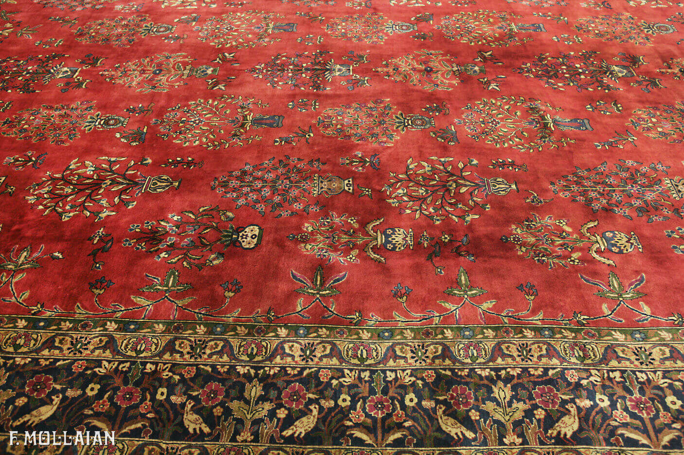 Tappeto Molto Grande Persiano Antico Kashan Manchester n°:12335250